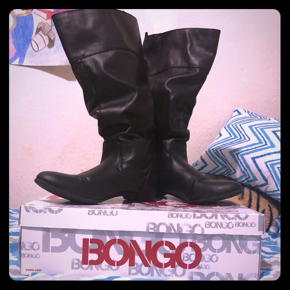 Black Shin-High Boots